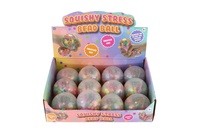 Míček s kuličkami antistresový mačkací silikon 7cm 12ks v boxu