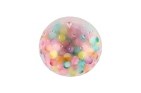 Míček s kuličkami antistresový mačkací silikon 7cm 12ks v boxu