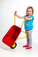 Plechové kolečko Yupee velké červené 78x40x32cm