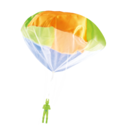Parašutista figurka s padákem létající svítící látka/plast 12cm na baterie 2 barvy na kartě