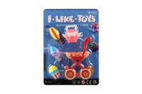 Kočárek mini s doplňky plast 9x13cm 4 barvy na kartě 18x25x6cm