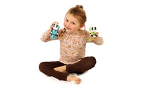 Robot ECHO kovový 12cm opakující věty modrý se zvukem a světlem