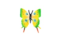 Motýl tropický Papilio/otakárek zeleno-žlutý zooted plast 5,5cm