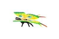 Motýl tropický Papilio/otakárek zeleno-žlutý zooted plast 5,5cm