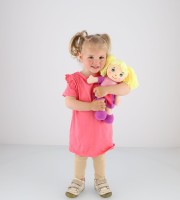 Panenka Culinka hadrová s blond vlásky látka 32cm 0m+