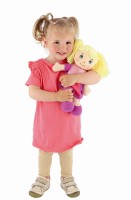 Panenka Culinka hadrová s blond vlásky látka 32cm 0m+