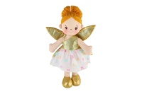 Panenka víla Pampeliška hadrová/látková 40 cm na kartě v sáčku