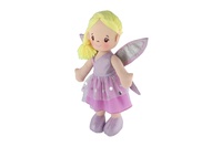 Panenka víla Fialka hadrová/látková 40 cm na kartě v sáčku