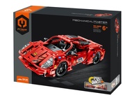 Stavebnice iM.MASTER závodní auto na zpětné natažení plast 437 dílků v krabici 31x23x7 cm