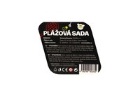 Plážová sada pálky 2ks kov/plast 27x54cm s míčkem s košíčkem barevné v síťce