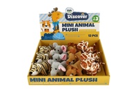 Zvířátko safari/ZOO plyš 10-15cm 4 druhy 12ks v boxu 3m+