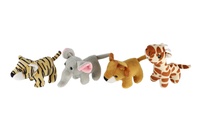 Zvířátko safari/ZOO plyš 10-15cm 4 druhy 12ks v boxu 3m+