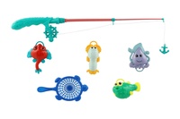 Hra ryby/rybář s prutem 45cm plast 4 barvy na kartě 17x58cm