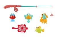 Hra ryby/rybář s prutem 45cm plast 4 barvy na kartě 17x58cm