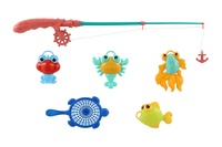 Hra ryby/rybář s prutem 45cm plast 4 barvy na kartě 17x58cm