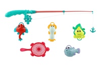 Hra ryby/rybář s prutem 45cm plast 4 barvy na kartě 17x58cm