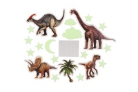 Dinosauři na zeď/strop svítící ve tmě papír/plast 2 druhy na kartě