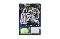 Vesmír na zeď/strop svítící ve tmě papír/plast 2 druhy na kartě