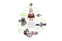 Vesmír na zeď/strop svítící ve tmě papír/plast 2 druhy na kartě