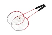 Sada badminton pálky 2ks + míček 1ks 64cm kov/plast 4 barvy v pouzdře