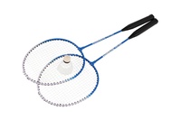 Sada badminton pálky 2ks + míček 1ks 64cm kov/plast 4 barvy v pouzdře
