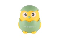 Kuřátko Zmáčkni a jeď plast 7x8cm na setrvačník 4 barvy 16 ks v boxu