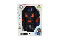 Robot chodící plast 22cm na baterie se světlem se zvukem v krabici 18x24,5x9cm