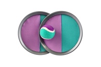 Lambáda/Catch ball hra s míčkem na suchý zip 19 cm zeleno-fialová v síťce