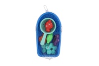 Sada do vany plast lodička, sítko s mořskými zvířátky v síťce 14x24cm