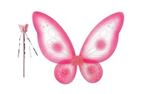 Křídla motýlí s hůlkou nylon 2 barvy v sáčku 30,5x46x1cm karneval