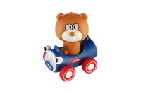 Medvěd/Medvídek Zmáčkni a jeď plast 9x11cm na setrvačník 12 ks v boxu