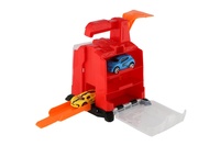 Garáž + 2 auta plast s vystřelovacím mechanismem 16x19x15cm