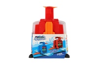 Garáž + 2 auta plast s vystřelovacím mechanismem 16x19x15cm