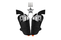 Pistole/kolt klapací s pouzdrem 2ks kovbojská sada plast s doplňky na kartě 19x29cm