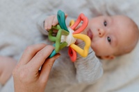 Točáček kytka babyted silikon/plast 9,5x5cm na kartě 0m+