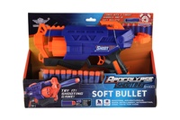 Pistole na pěnové náboje 28cm plast + 10 ks nábojů v krabici 31x22x7cm