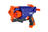 Pistole na pěnové náboje 28cm plast + 10 ks nábojů v krabici 31x22x7cm