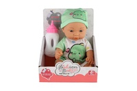 Panenka/Miminko s lahvičkou plast 26cm pevné tělo 2 druhy v krabičce 15x13x18cm