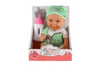 Panenka/Miminko s lahvičkou plast 26cm pevné tělo 2 druhy v krabičce 15x13x18cm