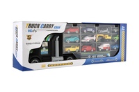 Auto kamion přepravník + dopravní prostředky plast 50cm na volný chod v krabici 51x18x10cm