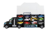 Auto kamion přepravník + dopravní prostředky plast 50cm na volný chod v krabici 51x18x10cm