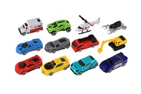 Auto kamion přepravník + dopravní prostředky plast 50cm na volný chod v krabici 51x18x10cm