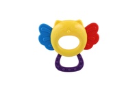 Chrastítko/kousátko sova plast 11x10cm na kartě 0m+