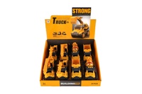 Auto stavební nákladní kov/plast 13cm na setrvačník 4 druhy 8ks v boxu