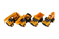 Auto stavební nákladní kov/plast 13cm na setrvačník 4 druhy 8ks v boxu