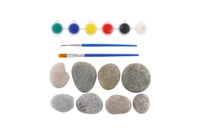 Malování na kameny/oblázky s barvami se štětci created v krabičce 19x14x5cm