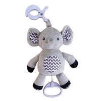 Slon babyted natahovací hrací strojek plyš 30cm závěs na postýlku/kočárek na kartě v sáčku 0m+