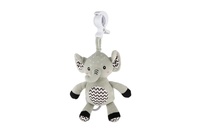 Slon babyted natahovací hrací strojek plyš 30cm závěs na postýlku/kočárek na kartě v sáčku 0m+