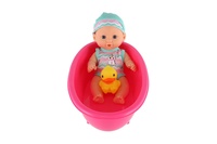 Miminko panenka s kačenkou 22cm ve vaničce plast v krabici 20x33x10cm