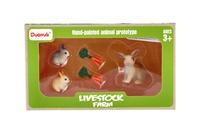 Králík/Králíček 3ks plast s doplňky v krabičce 16x9,5x4cm